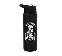 Introverted Plant Parent Goth Moon Phase Stainless Steel Insulated Water Bottle