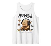 Introverted Puzzle Goblin Funny Solver Quote Tank Top