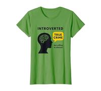 Introverted True Crime Fan Willing to Discuss Graphic Tee T-Shirt, Women, Grass, XS