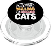Introverted Willing to Discuss Cats - Cat Lover PopSockets PopGrip for MagSafe