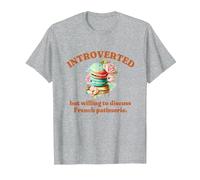 Introvert's Passion for French Patisserie Macarons T-Shirt, Men, Heather Grey, Small