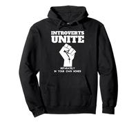 Introverts Unite at home - Raise your fist Pullover Hoodie
