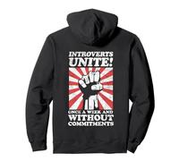 Introverts Unite, Once A Week Without Commitments Antisocial Pullover Hoodie