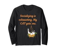 Introverts Unite Separately Cat Lover-Funny Anti-Social Long Sleeve T-Shirt