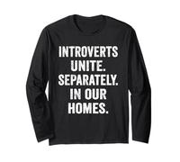 Introverts Unite Separately in Our Homes Funny Introvert Mom Long Sleeve T-Shirt