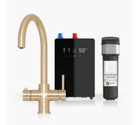 Intu 4Our Brushed Gold & Nexus 4-1 Swan Instant Boiling Water Tap