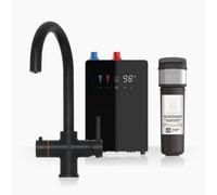 Intu Asprey Matt Black & Nexus 3-1 Swan Instant Boiling Water Tap