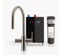 Intu Digital Sovereign Brushed Nickel & Nexus 4-1 Pull Down Swan Instant Boiling Water Tap