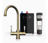 Intu Kensington Brushed Brass & Nexus 4-1 Swan Traditional Instant Boiling Water Tap