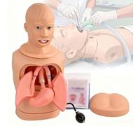 Intubation Gastric Tube Model, Half-Body Mannequin Teaching Model, Mannequin for Training Advanced Nasogastric Tube and Trachea Care Model, Gastric Lavage Tracheostomy Simulator, for Medical Student