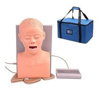 Intubation Manikin Training Nursing Mannequin PVC Oral Nasal Intubation Manikin with Tooth Alarm Device Simulator Airway Management Trainer Intubation Head Teaching,110V