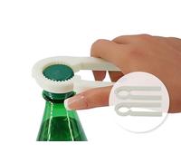 Intulon Compact Cool Twist Beverage Bottle Opener and Tightener - Bottle Cap Gripper - Easily fits in the Pocket or Bag (Off White (2-Pack))