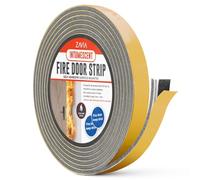 Intumescent Strip for Fire Doors | Smoke Seal Strips with Brush 5.2M Long | Self-Adhesive Fire Seal | Draught Excluder Sealing Tape | FD30 Approved Doors Strips (Grey)
