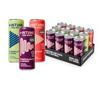 INTUNE CBD Drink Variety Pack | 3 Sparkling Fruit Flavours | 100% Natural, Vegan, Low Calorie Drink| CBD Infused Soft Drinks | CBD can | 12 x 250ml Cans