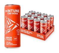INTUNE Lemon & Yuzu Sparkling CBD |Natural & Vegan | Low Calorie Soft Drink | 12 x 250ml Cans