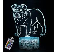 INTUPGD 3D Bulldog Night Light, Bedside Lamp with Remote Control USB Remote Control 16 Color Changing Desk Lamps Birthday Gifts for Grils Boys Children Women Men Decorations