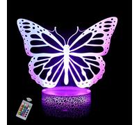 INTUPGD 3D Butterfly Night Light for Kids, Bedside Lamp with Remote Control USB Remote Control 16 Color Changing Desk Lamps Birthday Gifts for Girls Boys Bedroom Decoration (Butterfly)