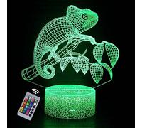INTUPGD 3D Chameleon Night Light for Kids, Bedside Lamp with Remote Control USB Remote Control 16 Color Changing Desk Lamps Birthday Gifts for Girls Boys Bedroom Decoration