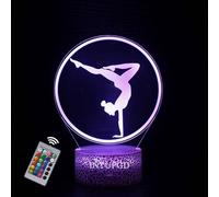 INTUPGD 3D Football Night Light for Kids, Bedside Lamp with Remote Control USB Remote Control 16 Color Changing Desk Lamps Birthday Gifts for Girls Boys Adult Bedroom Decoration (Gymnastics)