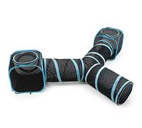 INTURN Cat Furniture Tent for Indoor and Outdoor Playpen Portable Cat Tunnels, Outdoor Kennel (2 Cube + 3-Way Tunnel)
