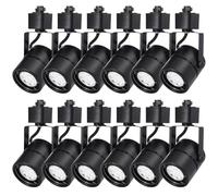 INTWELL 12 Pack LED Track Light Heads,7W H Type Track Lighting Heads for Ceiling Spotlight Wall Art Exhibition Lighting,Kitchen,Accent Task 4000K Neutral White 36°Angle Black Track (Black)