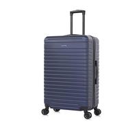 InUSA Deep Hardside Luggage with GEL Handle, Travel Suitcase with Dual Spinner Wheels and Studs, Blue, 71.12 cm, Deep