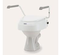 Toilet Seat Raiser with Armrests - Invacare Aquatec 900 Toilet Seat Raiser Lid - Raised Toilet Seats for Elderly - White - Raises Seat by 100mm