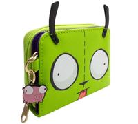 Invader Alien Zim Classic Pose with Piggy Charm Purse Clutch Coin Pocket & Card Holder, Green