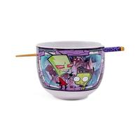 Invader Zim and GIR 20-Ounce Ceramic Ramen Bowl and Chopstick Set