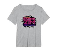 Invader Zim Enter The Florpus Spiral Logo T-Shirt, Women's Plus, Heather Grey, 3X