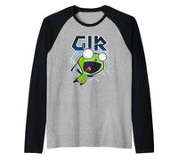 Invader Zim Gir Dog Suit Lightning Bolt Raglan Baseball Tee