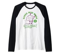 Invader Zim Guess Who Made Waffles! Gir Distressed Raglan Baseball Tee