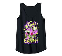 Invader Zim I'm Normal I Love Earth Day Tank Top, Women, Black, Small