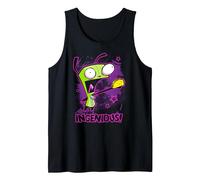 Invader Zim Ingenious Taco Gir Y2K Cartoon Tank Top, Men, Black, Large