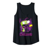 Invader Zim Ingenious Taco Gir Y2K Cartoon Tank Top, Women, Black, Large
