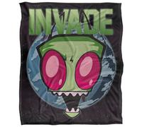 Invader Zim Invade Silky Supersoft Blanket Multicoloured (One Size)