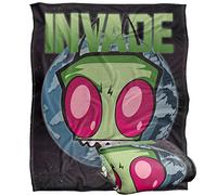 Invader Zim Invade Silky Touch Super Soft Throw Blanket 152 X 127 cm, White