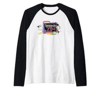 Invader Zim Logo With Gir And Dib Raglan Baseball Tee