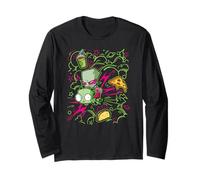 Invader Zim Riding Gir Retro Neon Doodle Mayhem Long Sleeve T-Shirt