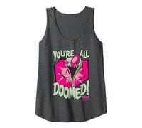 Invader Zim You're All Doomed Dark Humor Nickelodeon Cartoon Tank Top, Women, Dark Heather Grey, X-Large