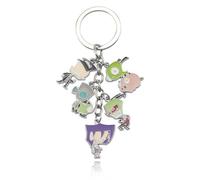 InvaderZIMS Keychain InvaderZIMS Figure Cosplay Keyring Pendant InvaderZIMS Gir Five Characters Metal Chain Decor