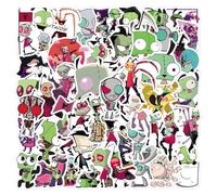 InvaderZIMS Stickers, 110 Pcs InvaderZIMS Gir Figure Vinyl Waterproof DIY Sticker Decals for Party, Water Bottle Scrapbook Laptop Skateboard Computer for Teens Students