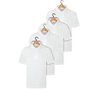 Invading 4 Pack Multi Pack Short Sleeve T Shirts 100% Cotton Boys Girls Plain Polo Neck Shirts Ideal for PE and School Uniform