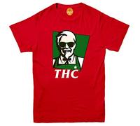 Invading Cannabis Molecule T-Shirt - Funny t Shirt Weed Bong Smoke Cheech Retro Chong THC Red