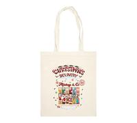 Invading Disney Christmas Reusable Tote Bag | Festive Eco-Friendly Gift Bag for Holiday Shopping | Perfect for Xmas Party Favors, Treat Bags, & Decorations (DSNY(2)-SD2, Natural)
