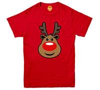 Invading Rudolf Silhouette Christmas T-Shirt - Fun Gift - Secret Santa - Present Red