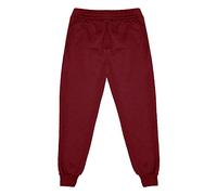 Invading Unisex Kids Fleece Jogging Bottoms - Boys Girls Sports PE Fleece Joggers Cuffed Waist Track Trousers School Play Tracksuit Classic Soft Jog Pants Burgundy