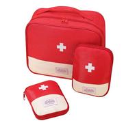 Invalidism 3 Pcs First Aid Bag Empty,First Aid Kit Bags Portable Empty Medicine Bags 3 Size Waterproof Oxford Fabric Material Storage Bag for Camping Home Hiking Survival Kit(Red)
