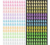 Invalidism 70 Pcs Mini Luminous Resin Bunnys,Glowing Rabbit Miniature Figurines,Realistic Glow in the Dark Rabbits for Micro Fairy Garden Landscapes Dollhouse Topper Decoration Birthday Party