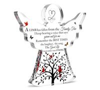Invalidism Angel Acrylic Plaque Table Decoration for Condolences Memorial Gift for Deceased Loved Ones Father Mother Husband Friends(Cute Cardinal)